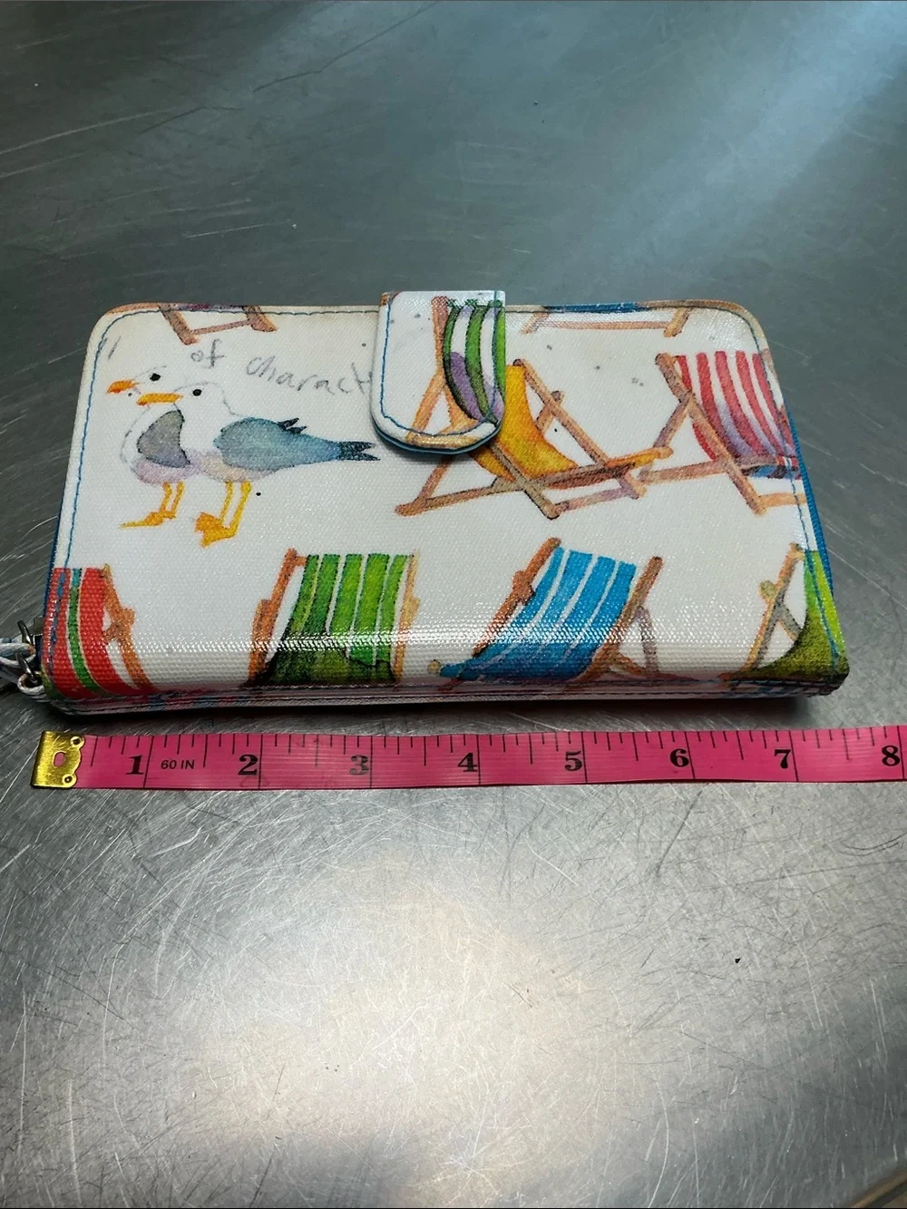 Kelly & Katie Oil Cloth seaside motif wallet/ wristlet.